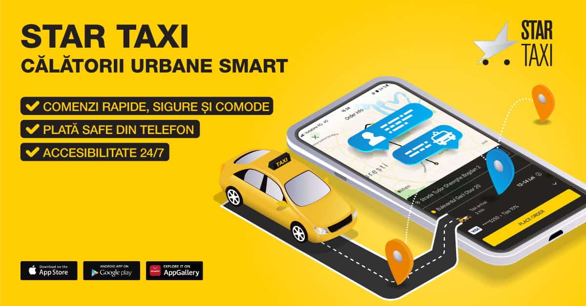 Transport urban #smart Star Taxi – Călătorește cu cea mai cunoscută aplicație taxi aggregator din țară