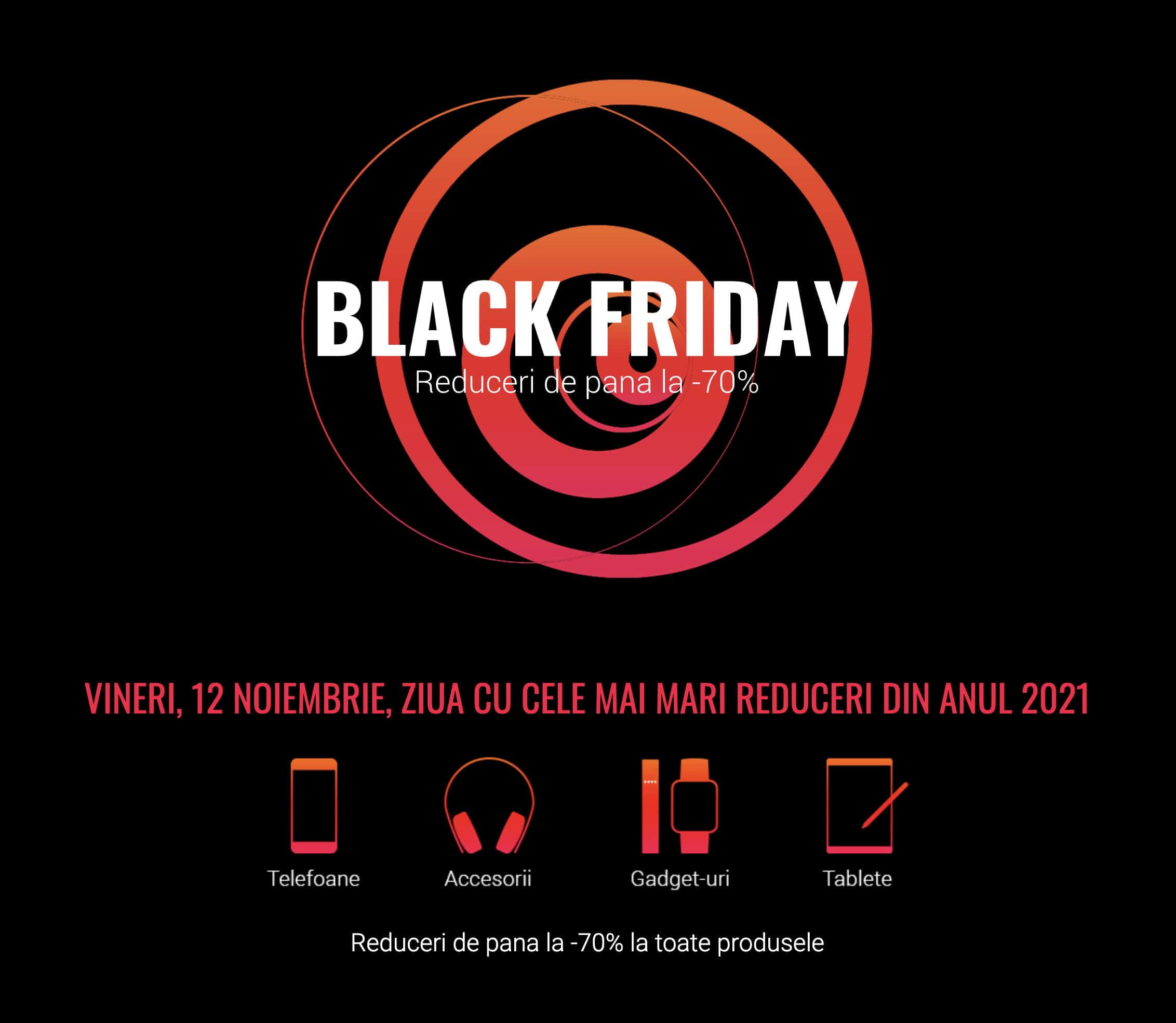 De Black Friday 2021, pe 12 Noiembrie, vă puteți bucura de reduceri considerabile la cei mai importanți retaileri din țară