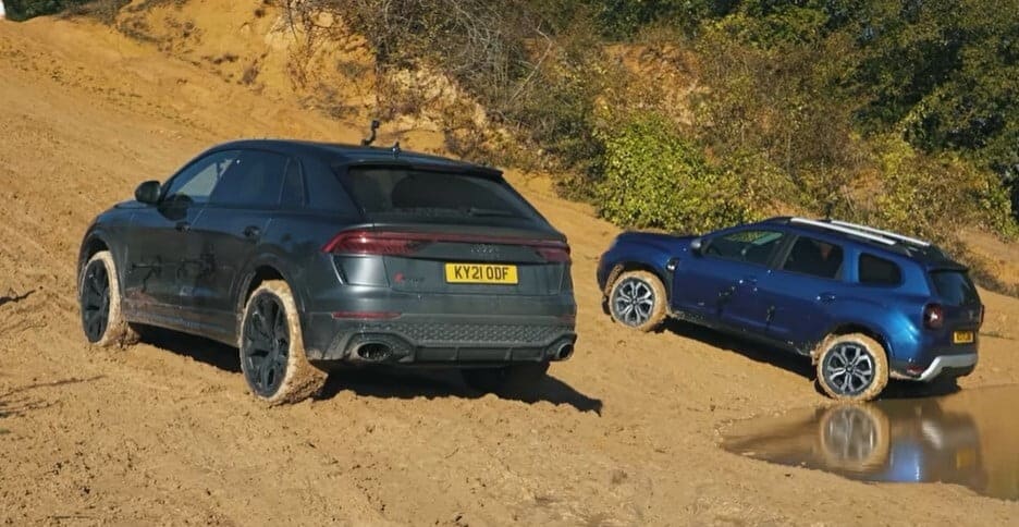Impresia excelentă făcută de un Duster, la un test off road alături de un bolid Audi de peste 100.000 de euro