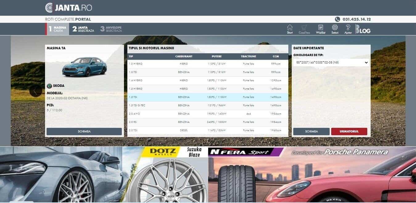JANTA.RO – Cel mai complex configurator 3D pentru achiziționarea seturilor de roți