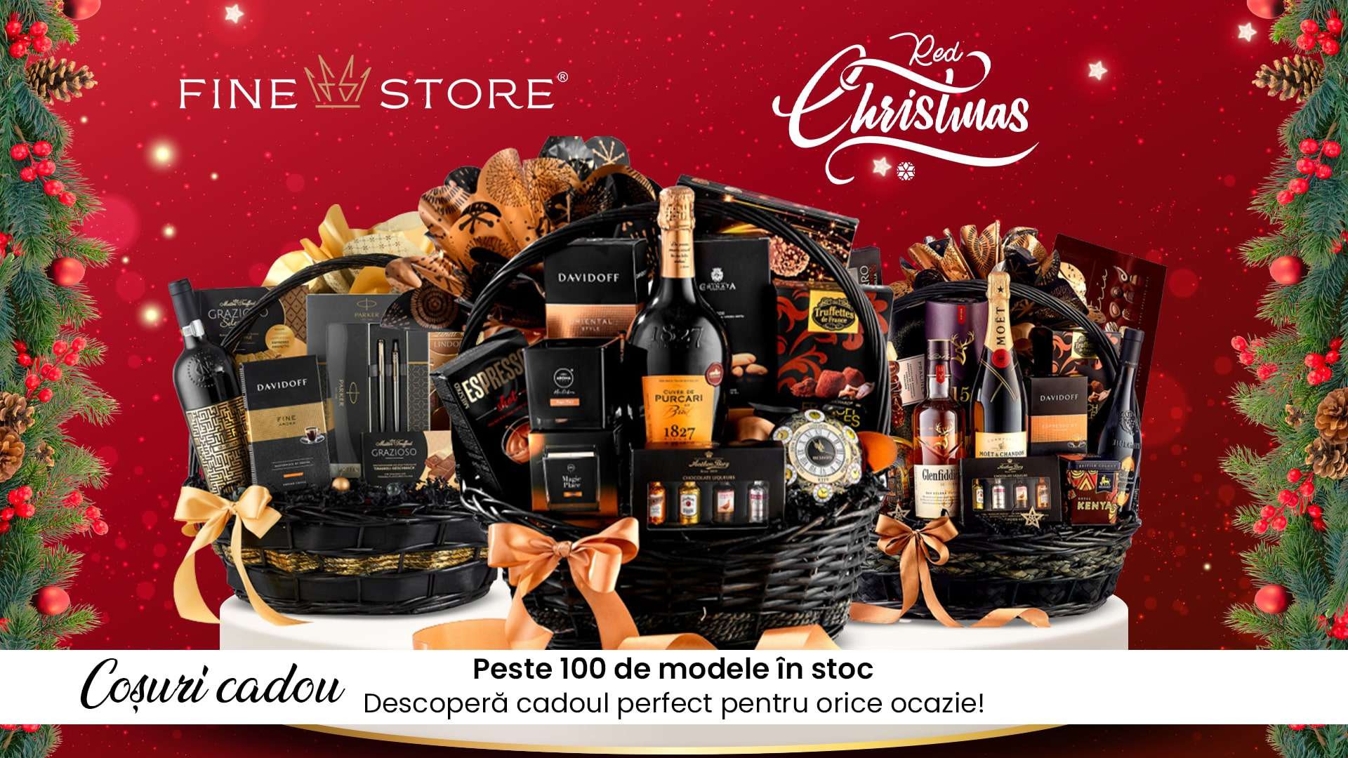 FineStore: Coșurile cadou, soluția prin care poți îmbina rafinamentul cu prețurile bune de sărbători