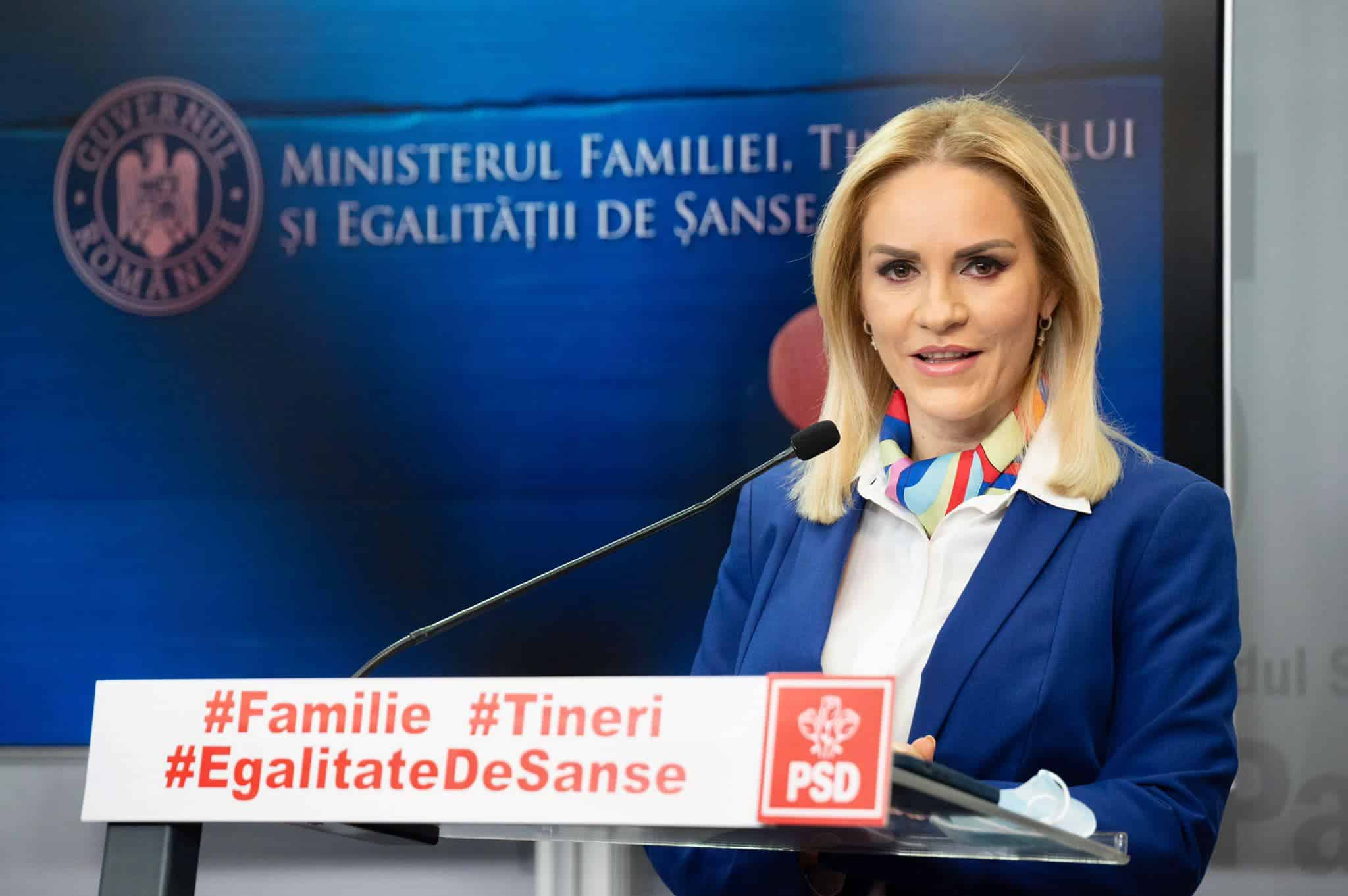 Gabriela Firea, anunță lansarea Strategiei Naționale pentru Protecţia şi Promovarea Drepturilor Copilului „Copii protejaţi, România sigură” 2022-2027