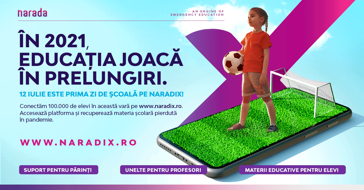 Narada lansează platforma gratuită Naradix, care ajută până la 100.000 de elevi să recupereze materia pierdută în pandemie!