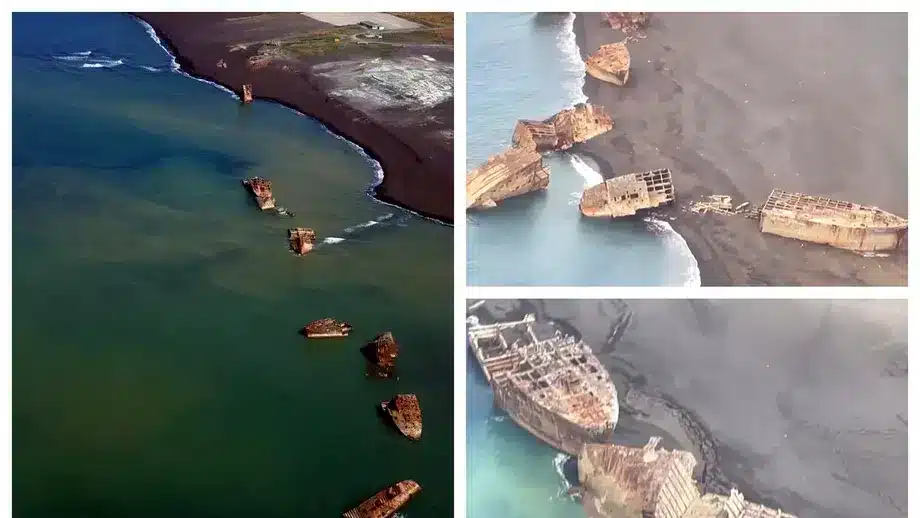 După erupția unui vulcan subacvatic în Pacific, au fost ridicate „Nave fantomă” din Al Doilea Război Mondial