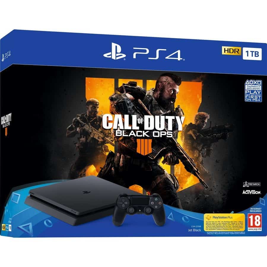 sony consola sony playstation 4 slim 1 tb negru plus call of duty black ops 4 304810