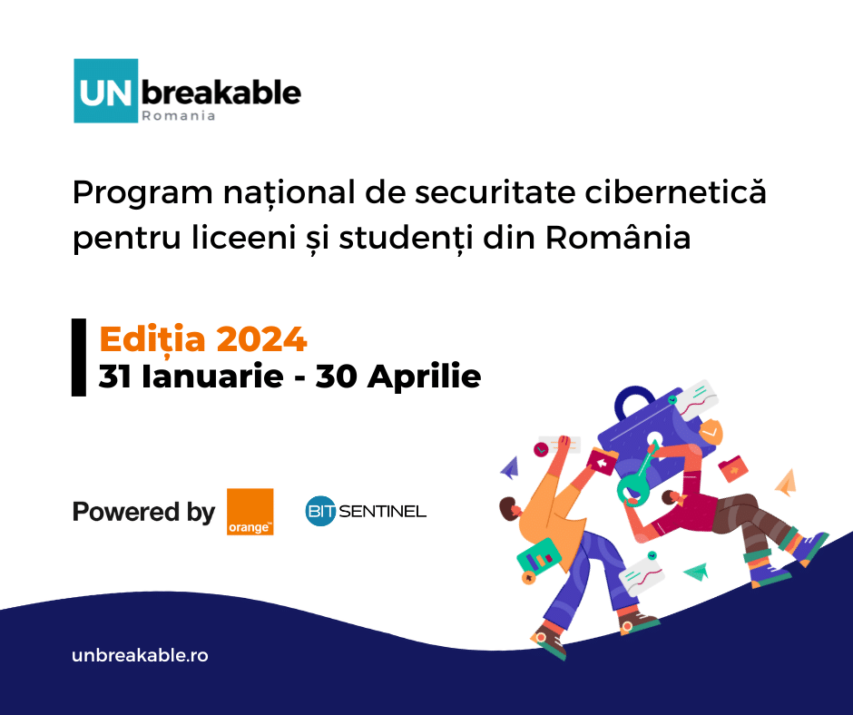 Bit Sentinel și Orange România informează că au început înscrierile în programul național de securitate cibernetică pentru liceeni și studenți