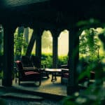 empty gazebo garden