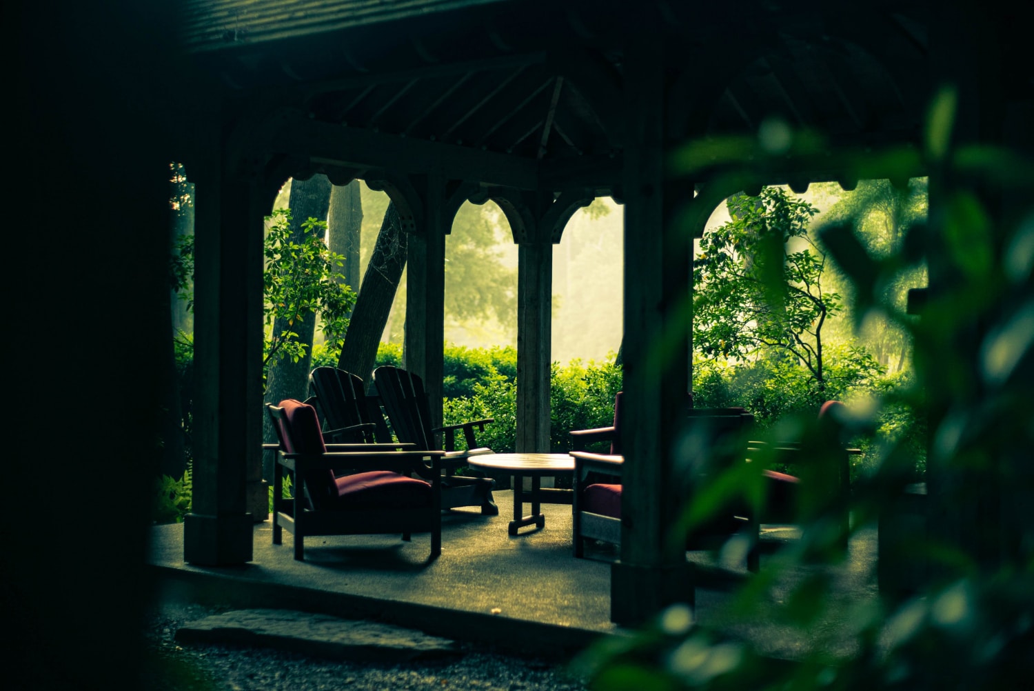 empty gazebo garden