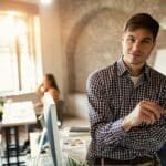 portrait confident entrepreneur standing office looking camera 637285 2744