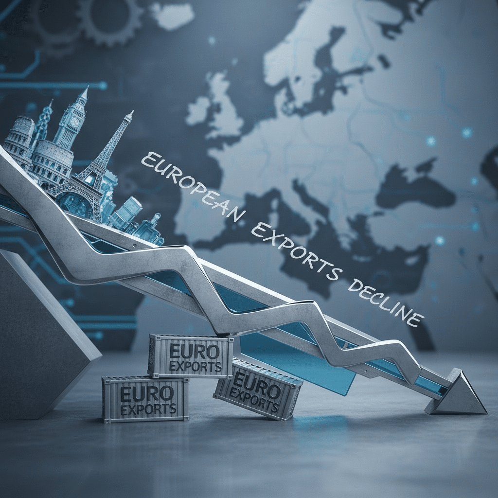 Exporturile europene către SUA scad din cauza tarifelor și a euro puternic