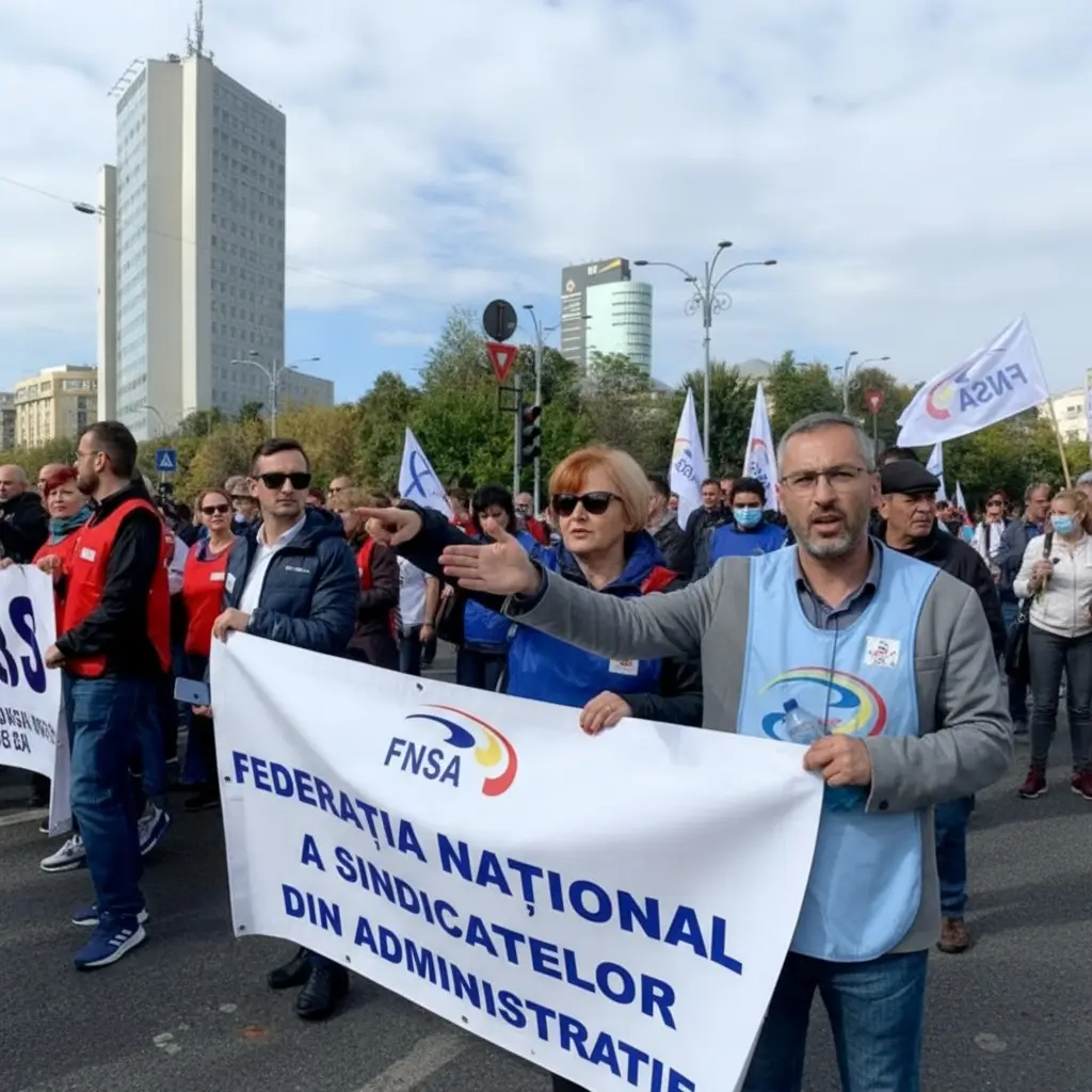 Proteste sindicale în toată țara, incident cu cuțit la manifestație