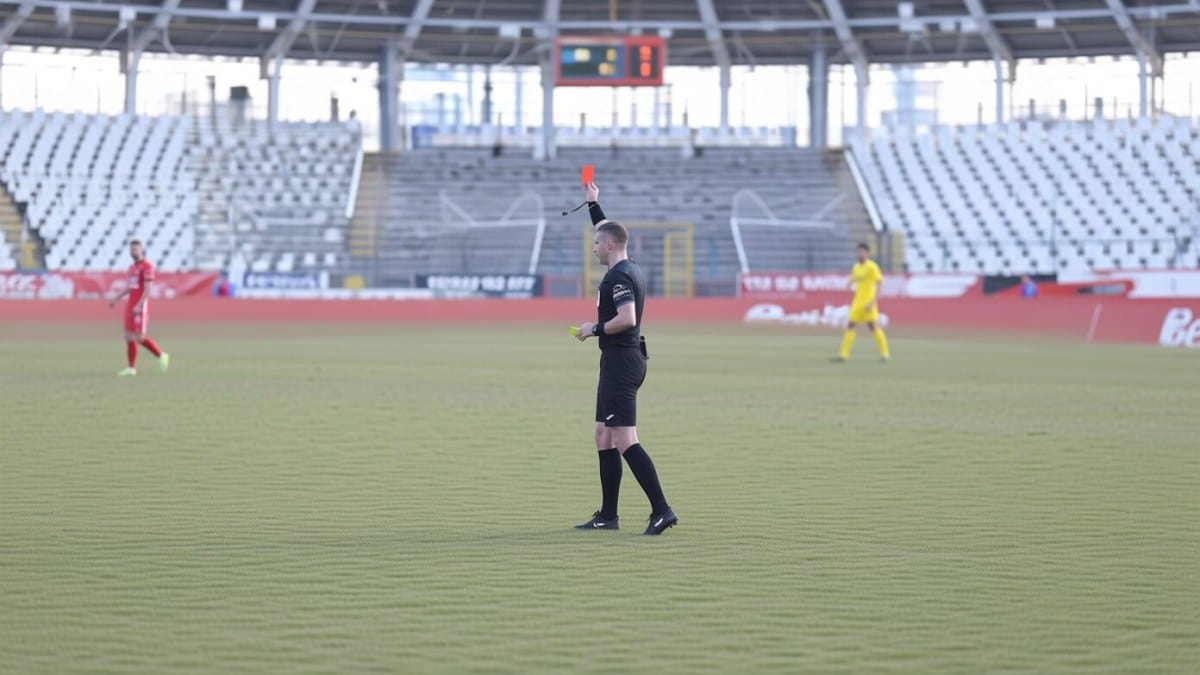 Jucătorul eliminat de la Oțelul dezvăluie ce i-a zis arbitrul: „Ieși afară!”