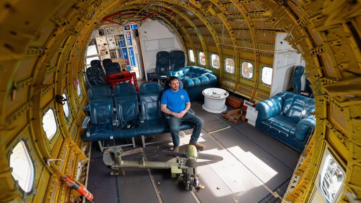Un britanic își construiește un buncăr de 20.000 de lire dintr-un avion Boeing 737