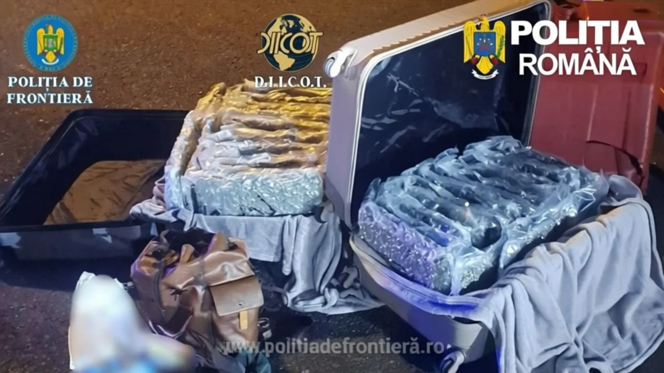 Un italian a fost arestat la Arad cu 31 de kilograme de canabis în bagaje