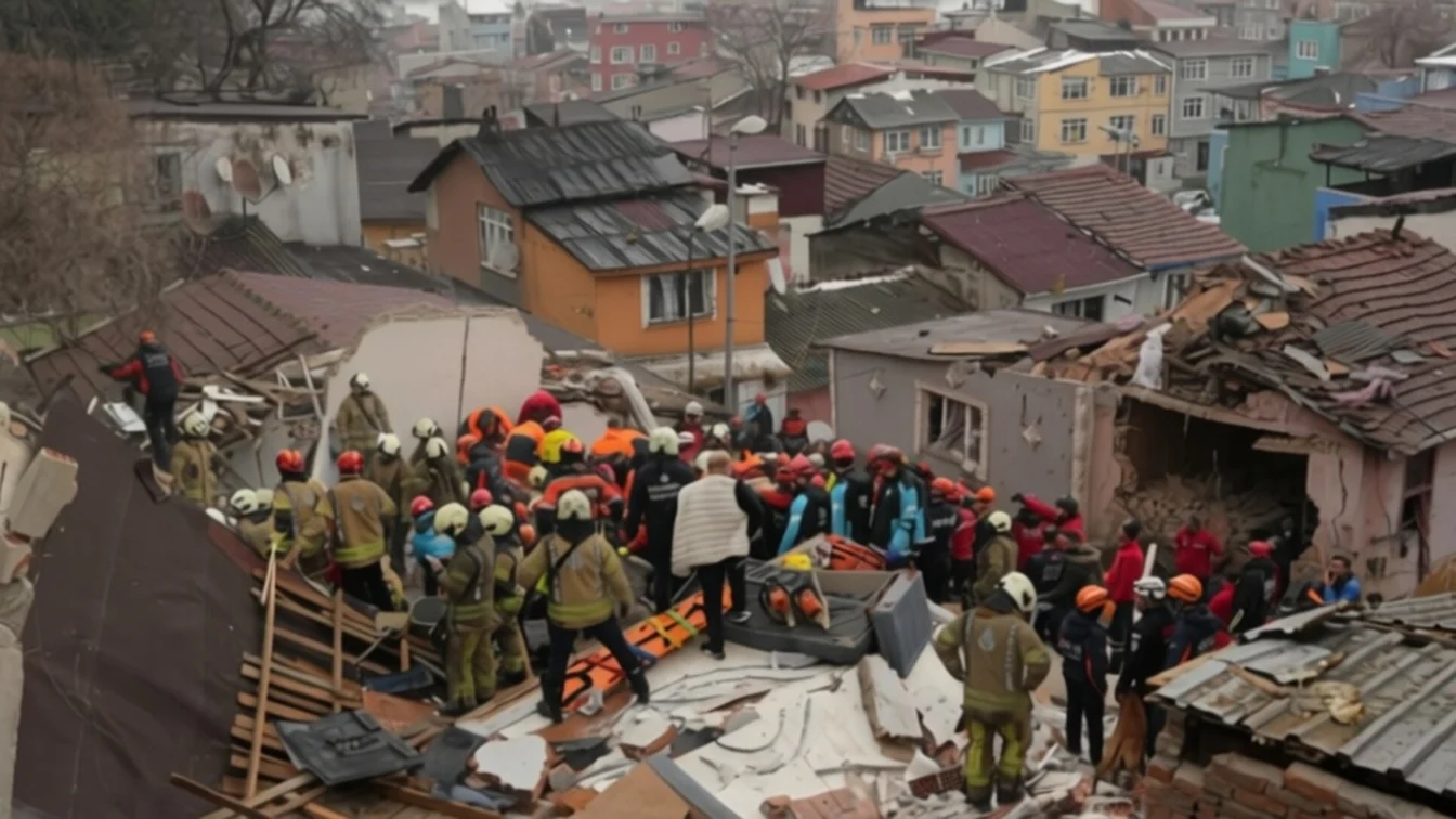 Cinci oameni prinși sub dărâmături după o explozie masivă la Istanbul