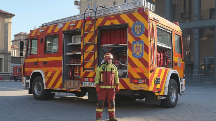 Incendiu puternic în Sibiu: un bărbat de 70 de ani, resuscitat. 50 de locatari evacuați