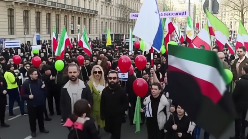 Protest la București după uciderea lui Khamenei: Peste 100 de oameni cer referendum în Iran