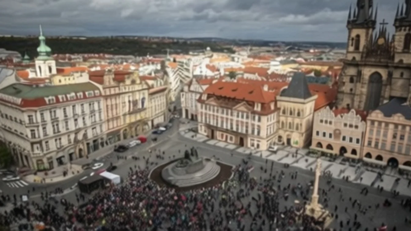 Peste 150.000 de cehi protesteaza la Praga impotriva noului guvern populist