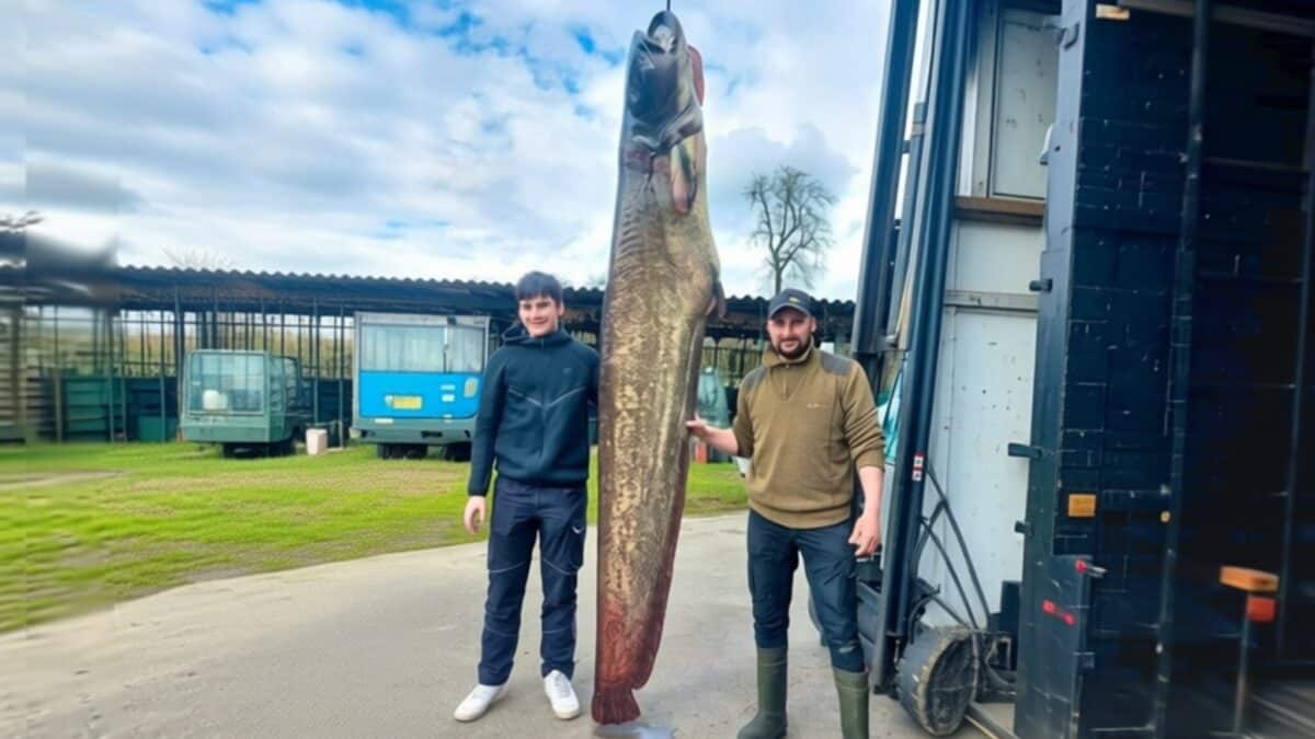 Un pescar austriac a prins un somn de 109 kilograme în Lacul Constanța