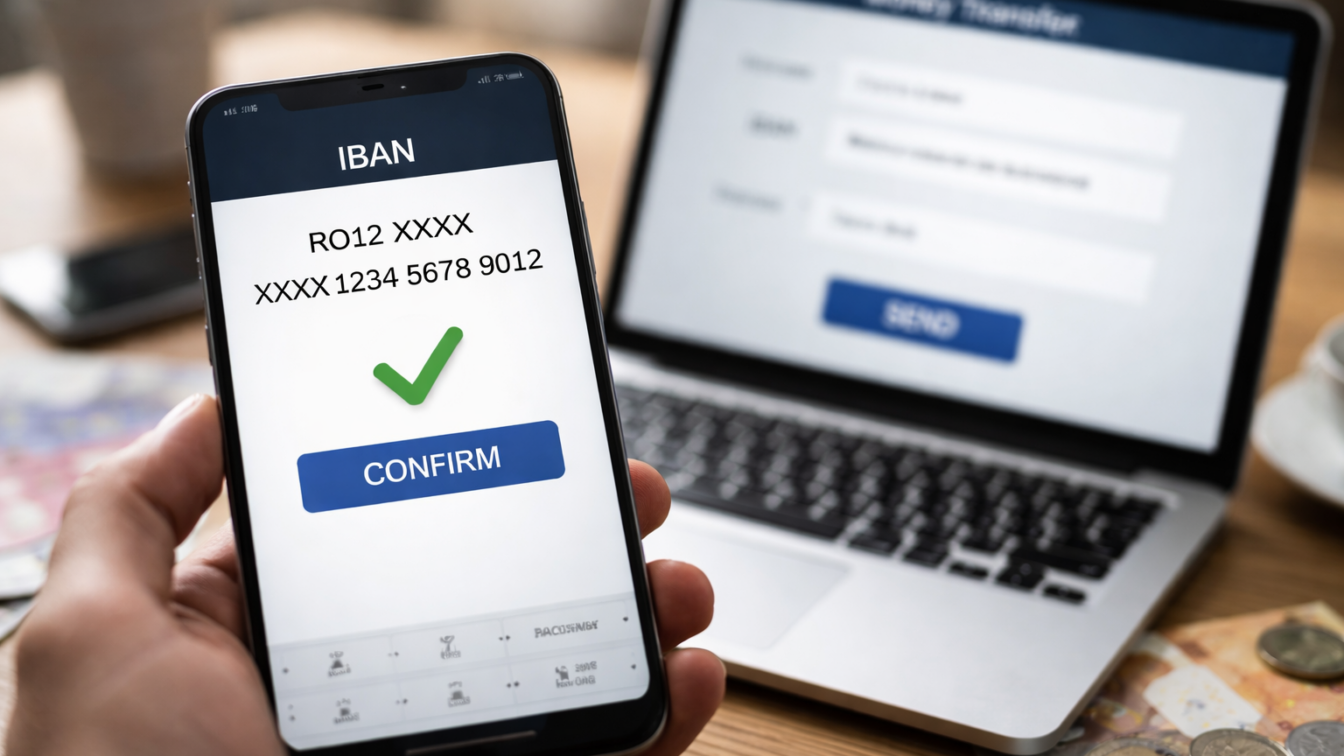 Verificarea IBAN confirmă doar formatul, nu și destinatarul banilor