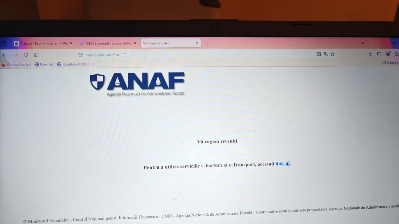 Platforma ANAF a cedat din nou. Blochează declarațiile fiscale ale companiilor.