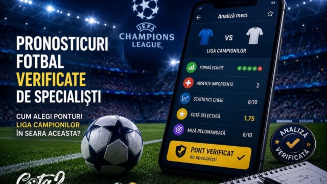 Pronosticuri fotbal verificate de specialiști: cum alegi ponturi la Liga Campionilor în seara aceasta