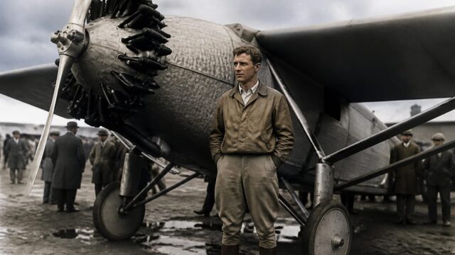 Charles Lindbergh, primul om care a traversat în zbor Oceanul Atlantic, fără oprire