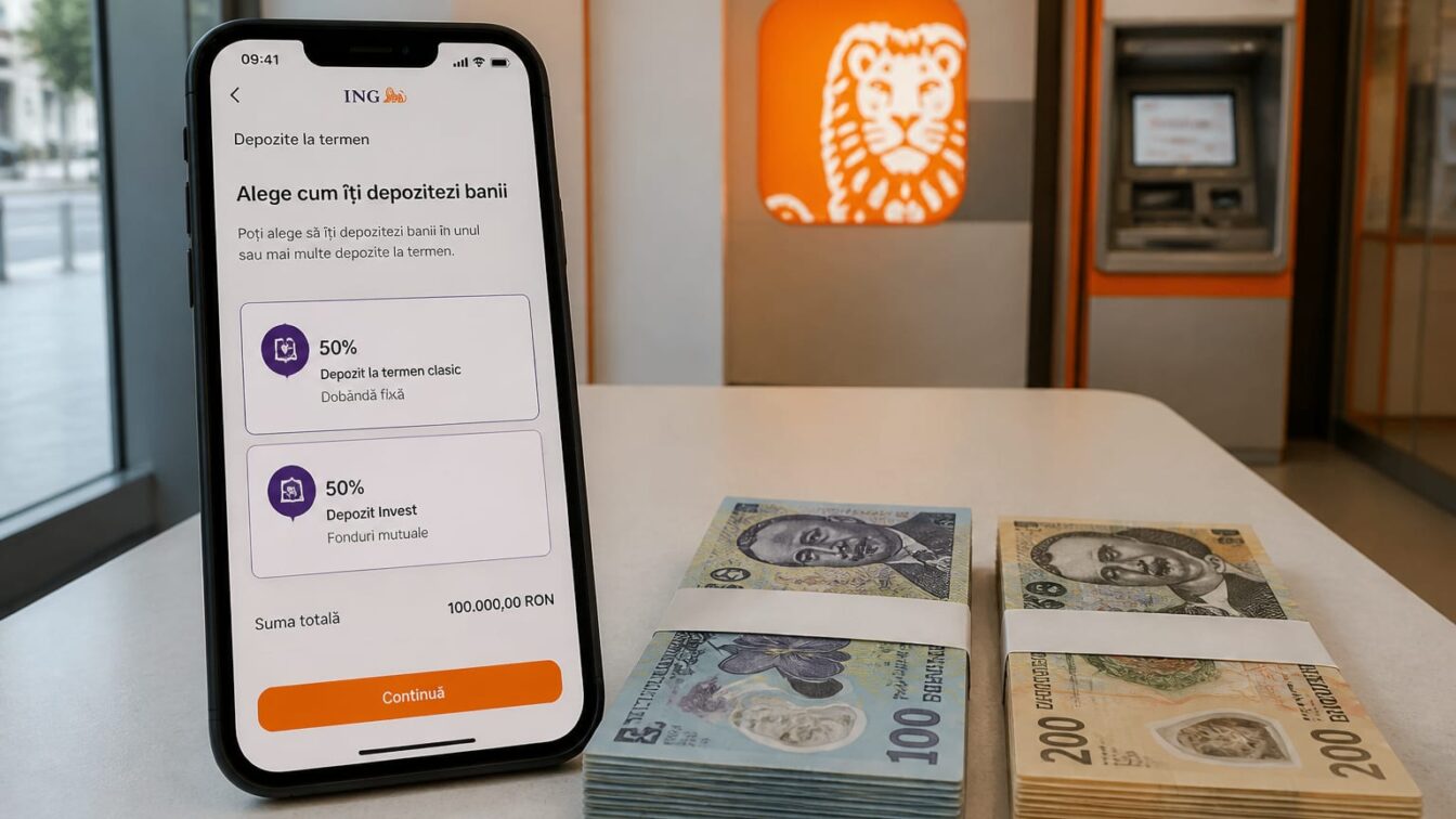 7% dobândă la ING, dar doar pentru 50% din bani în Depo Invest. Restul sumei intră într-un fond mutual ales de client