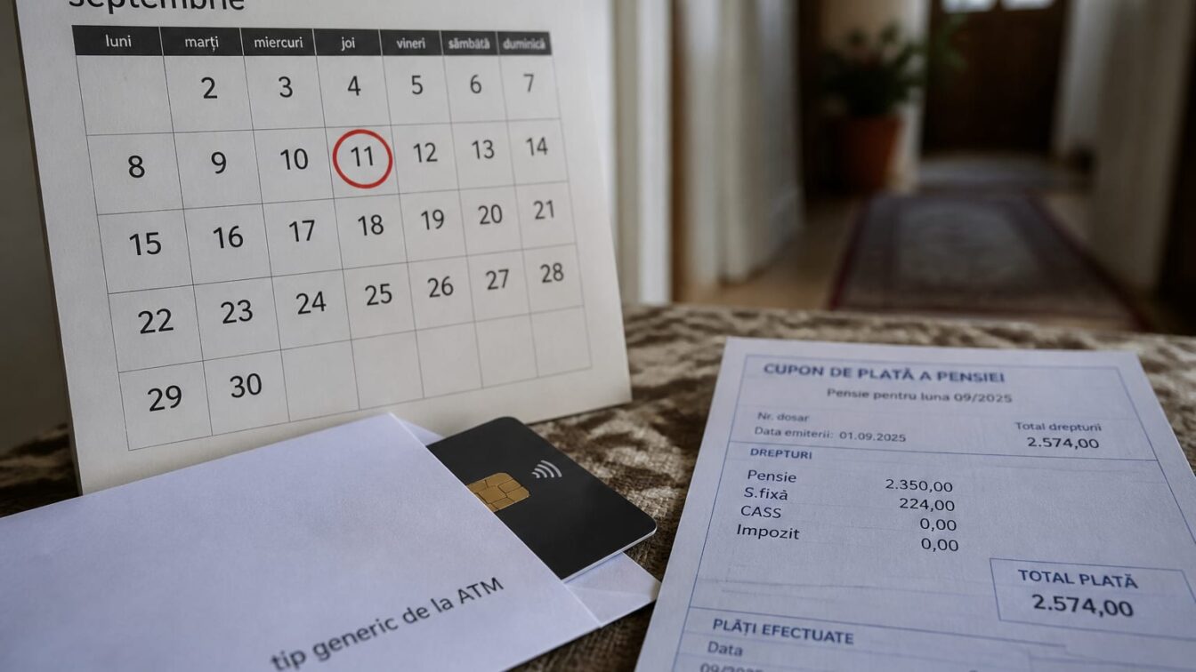 Pensiile virate pe card se plătesc pe 11 septembrie, nu pe 12. Calendarul complet al alocațiilor, șomajului și ajutoarelor
