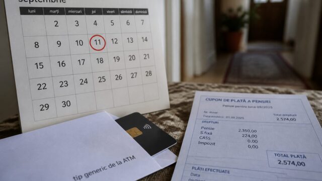 Pensiile virate pe card se plătesc pe 11 septembrie, nu pe 12. Calendarul complet al alocațiilor, șomajului și ajutoarelor