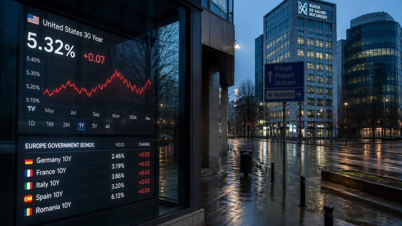 Randamentele obligațiunilor americane pe 30 de ani au urcat la 5,32%