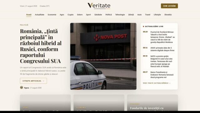 Veritate.ro propune știri scrise integral de AI, cu surse la vedere și fără opinii amestecate în text