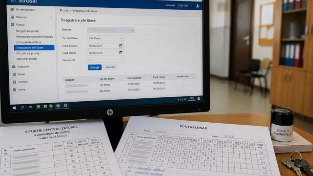 Personalul auxiliar și administrativ din școli își păstrează integral concediul când 5 iunie și 5 octombrie sunt zile nelucrătoare