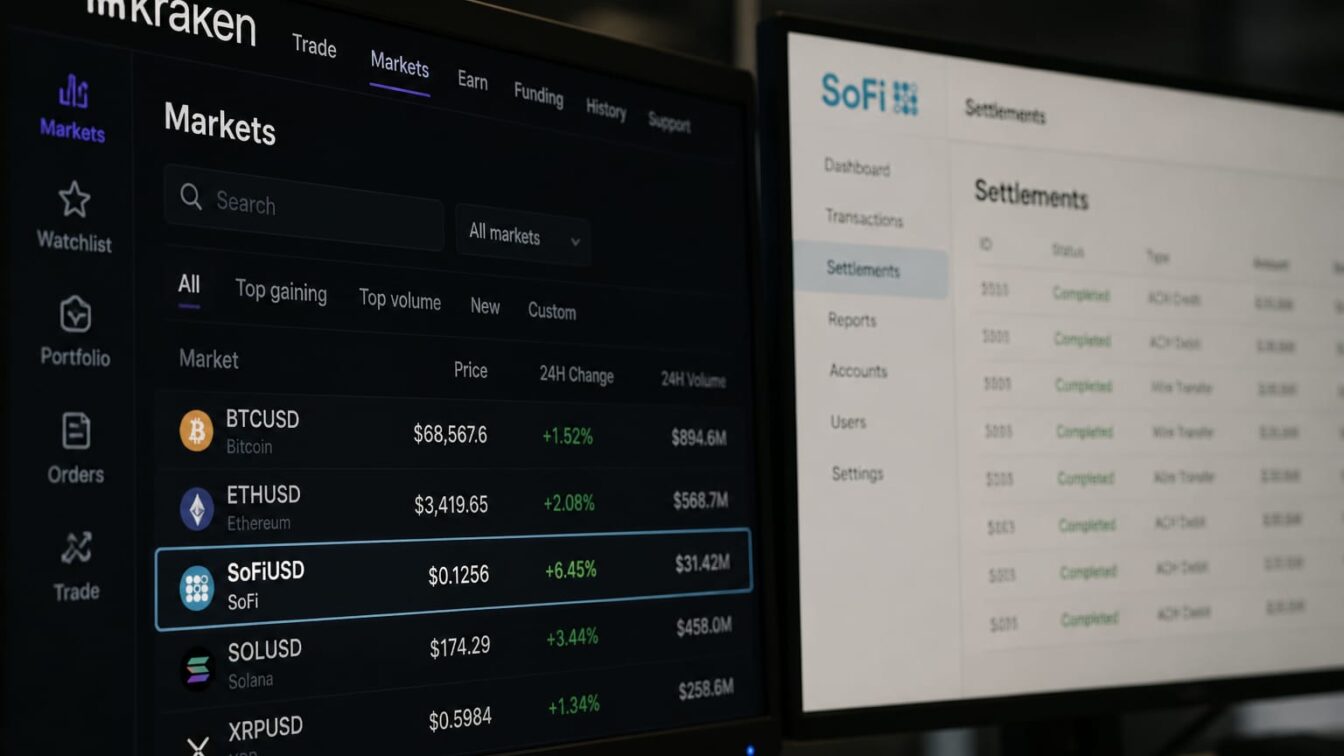 Kraken intră în rețeaua SoFi și listează SoFiUSD. Ce schimbă puntea dintre banking și piețele crypto