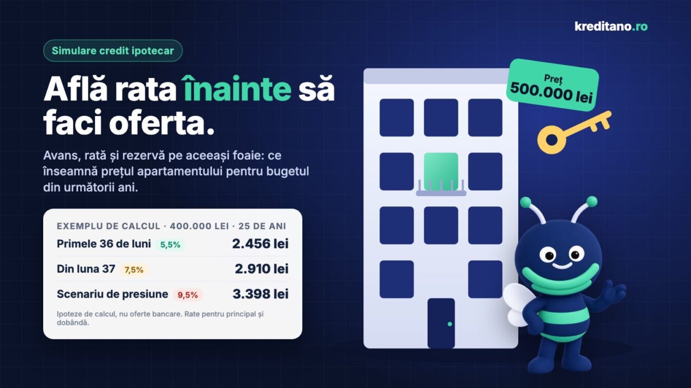 Credit ipotecar: apartamentul părea accesibil. Ce a arătat o simulare pe Kreditano?