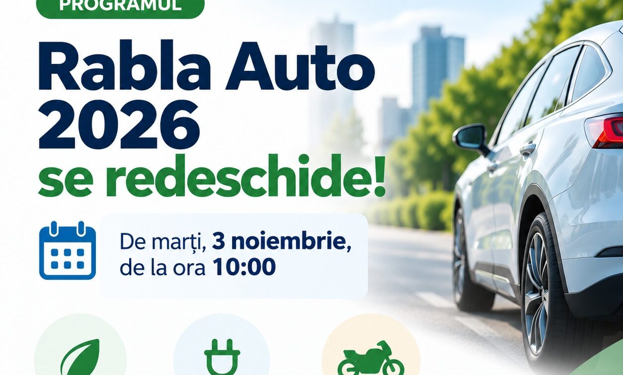 Rabla Auto se redeschide pe 3 noiembrie pentru persoanele fizice, cu ajutoare de până la 18.500 de lei