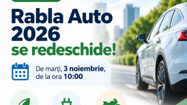 Rabla Auto se redeschide pe 3 noiembrie pentru persoanele fizice, cu ajutoare de până la 18.500 de lei