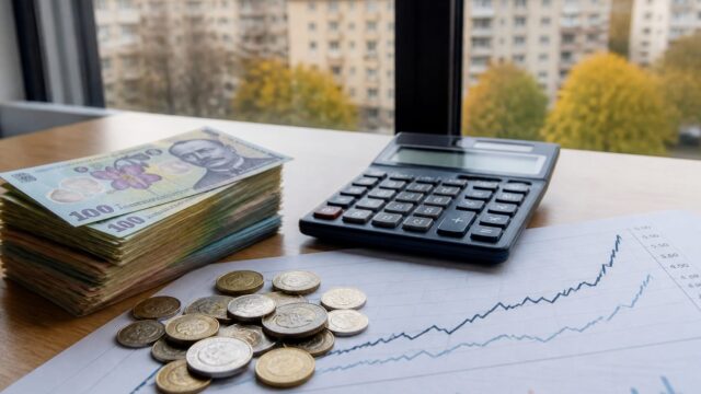 Excedentul de lichiditate din piața interbancară a scăzut la 21 mld. lei, iar ROBOR a urcat la 6,1%
