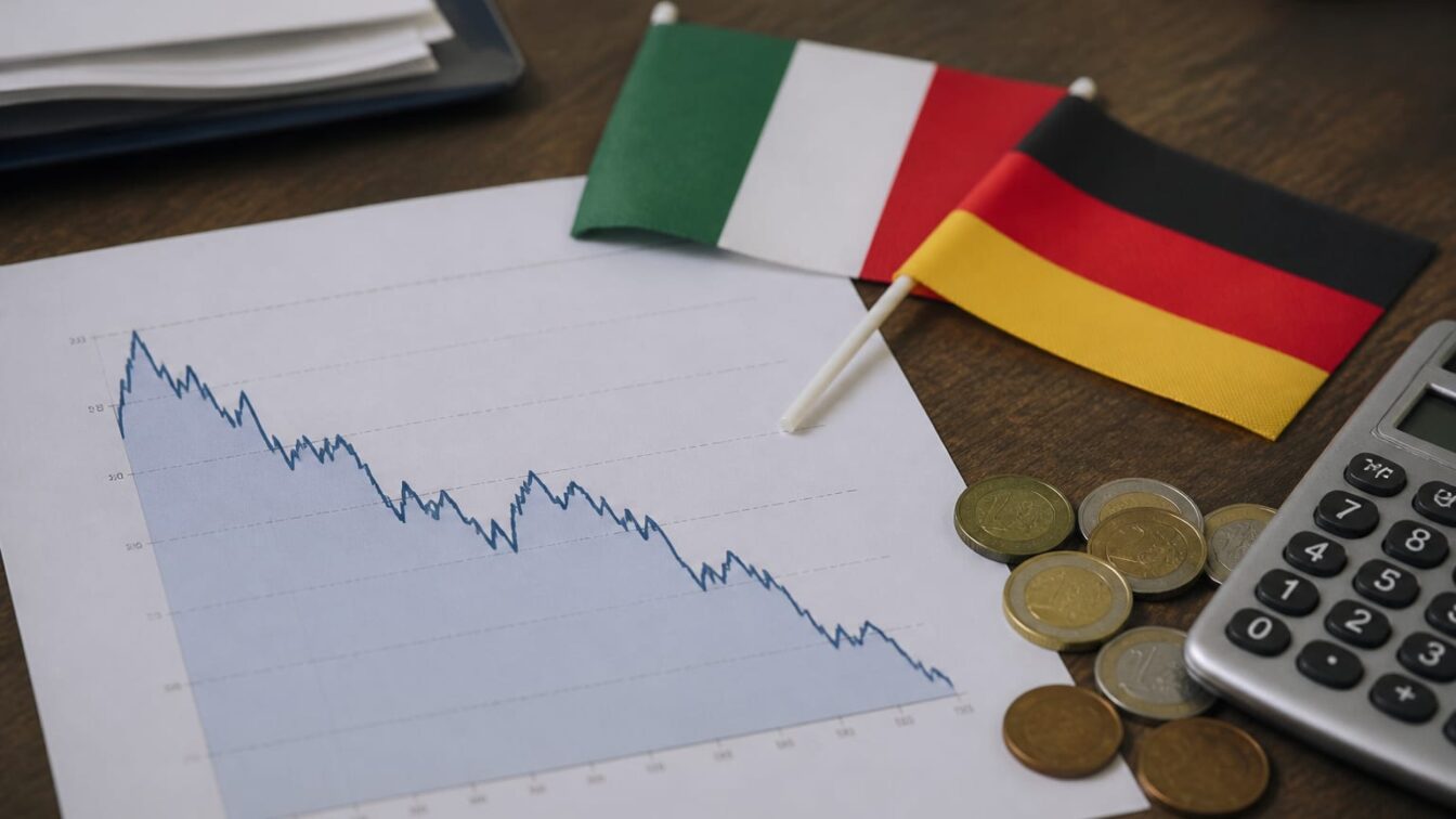 Diferențialul dintre obligațiunile Italiei și Germaniei a coborât la 114,6 puncte